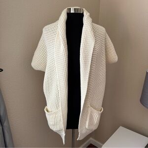 Lucky Brand Cream Open-Front Sweater